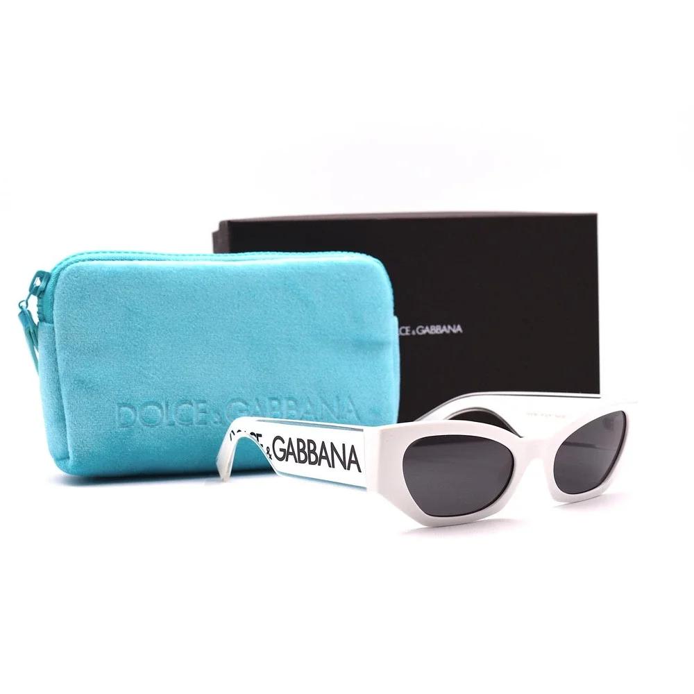 DOLCE&GABBANA DG6186 WHITE DARK GREY LENS AUTHENTIC SUNGLASSES